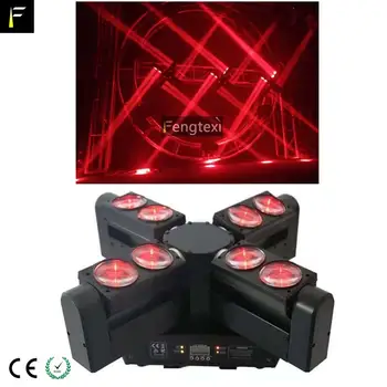 

8x10w RGBW Stage Club Spider Light 4in1 LED Windmill 8 Eye Crosses Beam Light Moving Head with 360 Endless Pan Horizontal Rotate