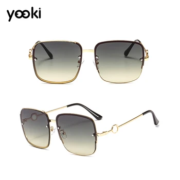 

New Oversized Square Sunglasses Women Luxury Brand Designer Frame Transparent Gradient Sun Glasses Female Oculos De Sol Feminino