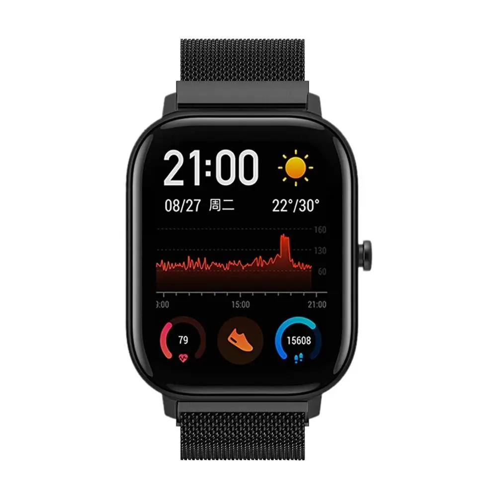 20 мм металлический ремешок-браслет для Xiaomi Huami Amazfit GTS Смарт-часы ремешок из нержавеющей стали сменный ремешок для Amazfit Bip Youth