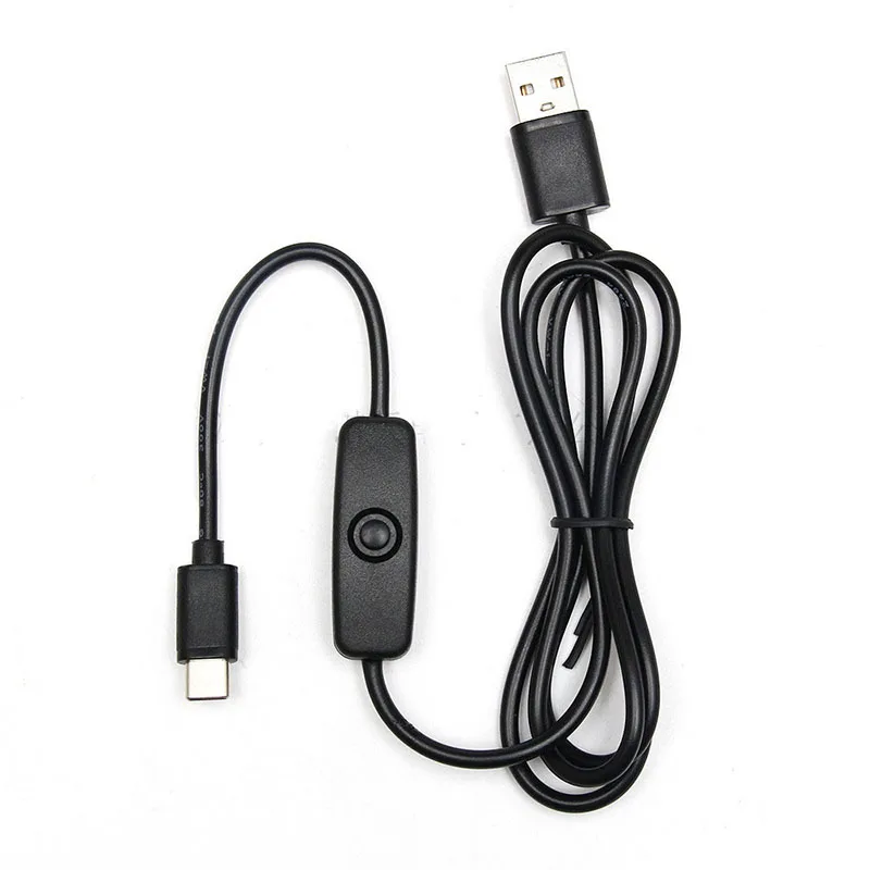 Кабель адаптер питания для Raspberry Pi 4 5 В 3 А USB кабель зарядки Type C с кнопкой вкл. ВЫКЛ.