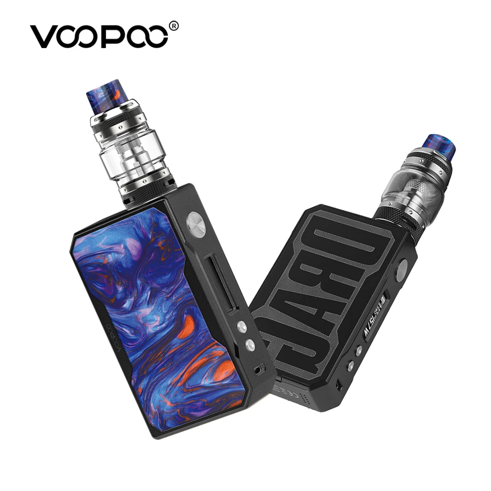 VOOPOO Black Drag 157 Вт TC Mod Box Vape Kit смоляная пластина Uforce T1 Tank fit Dual 18650 батарея электронная
