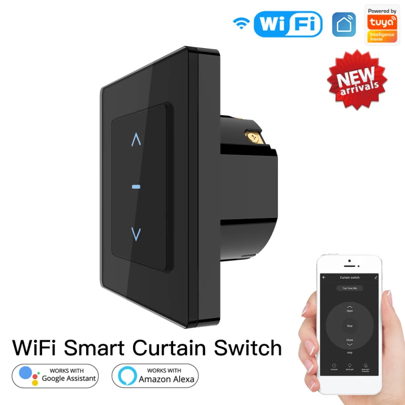 Умный переключатель для штор Tuya с Wi-Fi сенсорный дизайн моторизованных роликовые