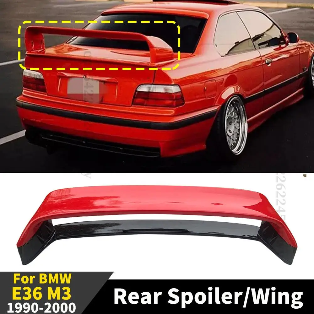 Kit de decoración de carrocería, accesorios de ajuste, alerón trasero de estilo trasero modificado para BMW 3 E36 M3 1990-2000, labio de arranque deportivo de carreras -