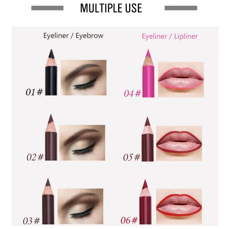 12 Color Easy-To-Wear Makeup Lips Lip Liner Pencil Cosmetic Eyeliner Lip liners