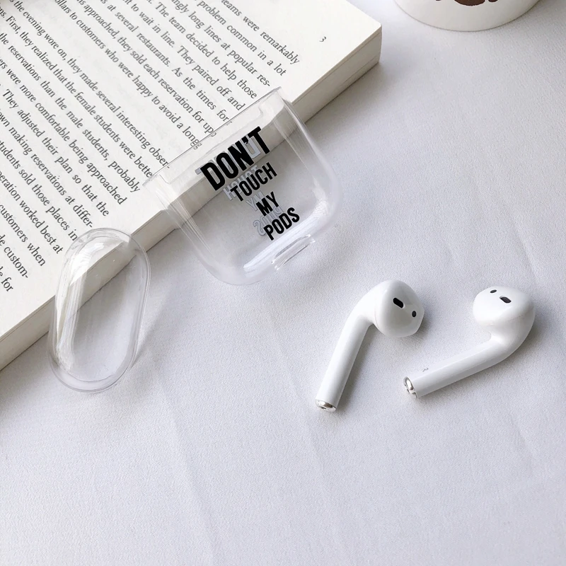 Для Apple Airpods 1 2 Чехол с милым рисунком Funda мультфильм каракули Bluetooth зарядка коробка крышка Coque прозрачный жесткий корпус