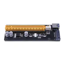 PCI Express genişletici 1x ila 16x SATA ile 4Pin IDE Molex güç kaynağı port adaptörü madencilik için bitcoin madenci