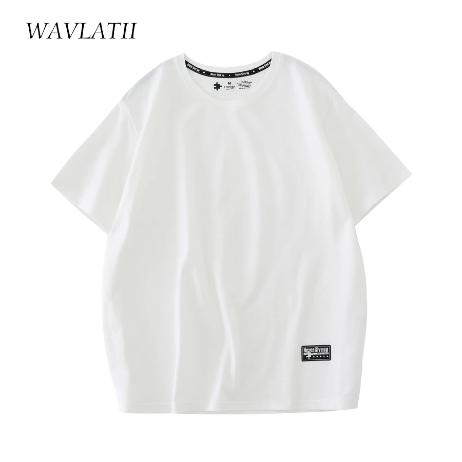 WAVLATII New Women 100% Cotton T shirts Female Green Fashion Oversized Streetwear Short Sleeve Tees Tops for Summer 4