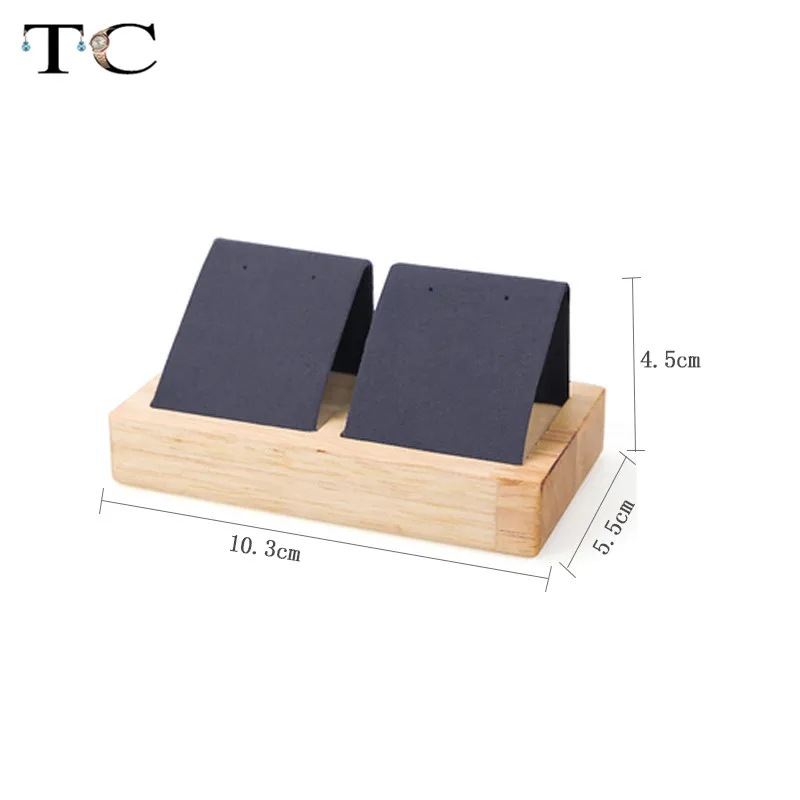 Gray 2 Grids Tray Роскошные бамбуковые деревянные серьги Дисплей лоток 2 размера на выбор для женщин серьги дисплей стенд ювелирные изделия дисплей лоток - Цвет: Gray 2 Grids Tray