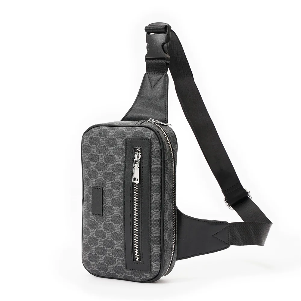 

Fashion Men's Bag Luxury Brand Designer Single Shoulder Chest Bag Leather Male Crossbody Chest Pack Street Small Sling Bag