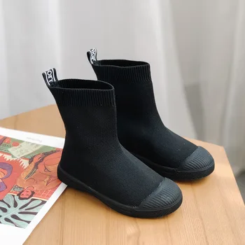 

New Korean version of children's boots, children's elastic boots, threaded socks, socks, boys'fashion boots