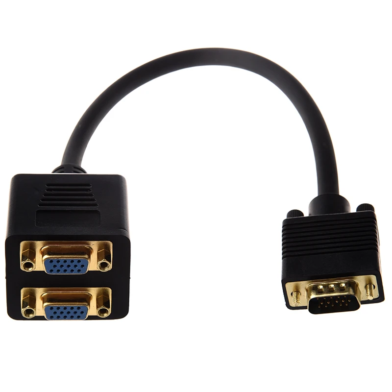 HD15 Lysee Data Cables FULL-Video Splitter :VGA - Color: Black M to VGA HD15 F X 2 1 PC to 2 Monitors HD15 Lysee Data Cables FULL-Video Splitter :VGA - Color: Black M to VGA HD15 F X 2 1 PC to 2 Monitors
