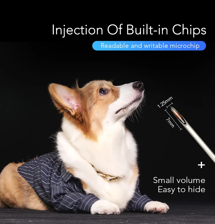 20 шт маленький размер микрочип для собак кошка микрочип 1,4*8/2*12 мм fdx-b чип для животных rfid шприц для домашних животных, микрочип для животных шприц инжектор