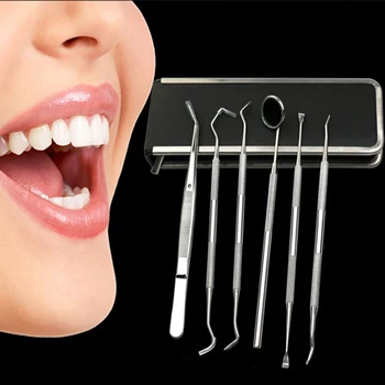 

Double Ends Cleaning Hygienic Probe Hook Sticks Mirror for Teeth Stainless Steel Dental Tools Products with Cake