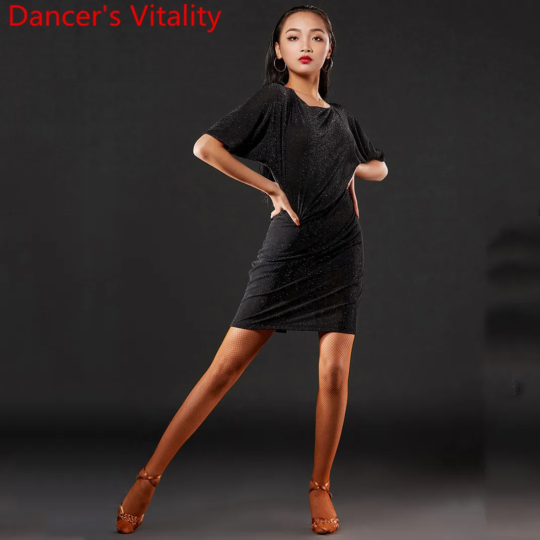 

Latin Dance Performance Clothes Women Adult Cut out Sexy Split Dress Professional Rumba Samba Tango Cha Cha Dancing Stage Wear