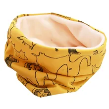 Детский хлопковый шарф с рисунком животных; детский шейный платок; шарфы для девочек; сезон весна-осень-зима; теплый плюшевый Детский шарф с воротником