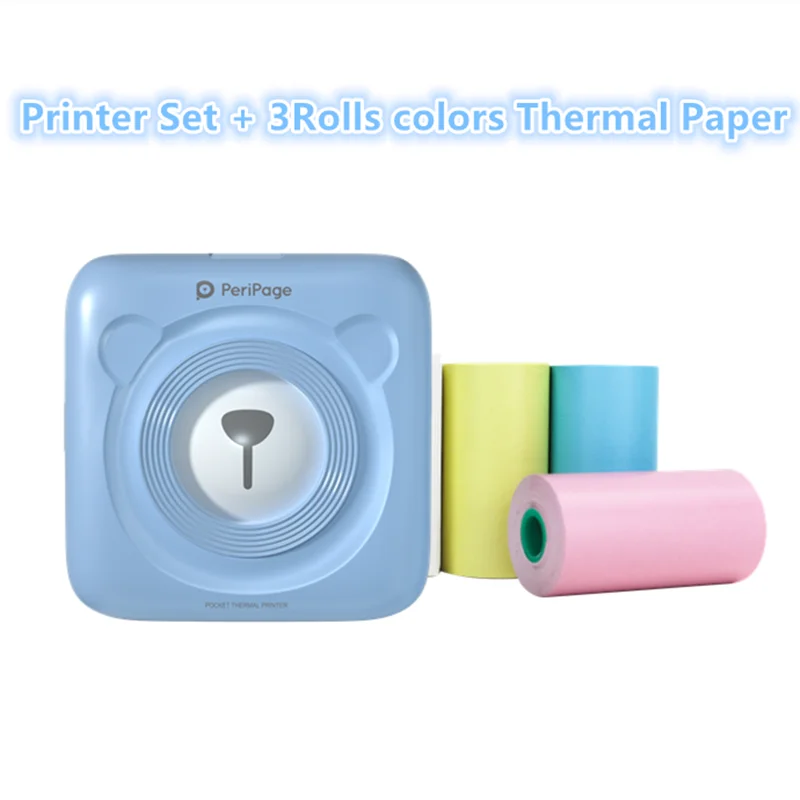 A6 PeriPage портативный тепловой Bluetooth принтер мини фото фотографии принтер для xiaomi huawei и iOS Телефон 58 мм карманная машина - Цвет: Printer add 3 rolls