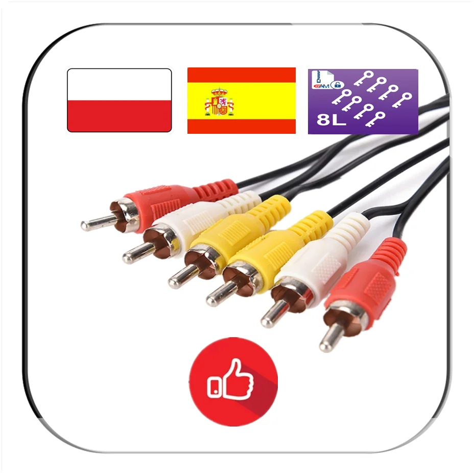 Hot sale best av cable line for satellite decoder gtmedia v8x v8 nova v9 prime v7s2x