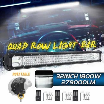 

32 inch 1800W LED Work Light Bar 12/24V Flood Combo Driving Lamps Waterproof 216LED Work Light 6000K For SUV ATV Offroad Vehicle