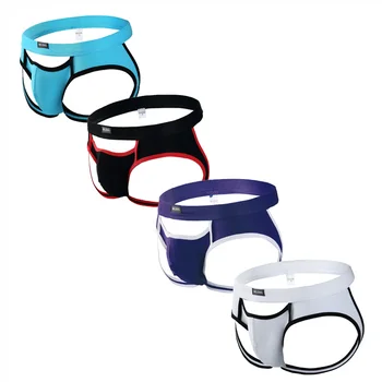 

4PCS/Lots Sexy Gay Thong G-string Jockstrap Lingerie Bugle Pouch Underwear String Homme Cuecas Open Butt Gay Panties Micro Thong