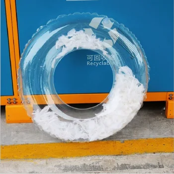 

90 CM New transparent inflatable feather swim ring Water adult armpit ring princess sweet swimming ring
