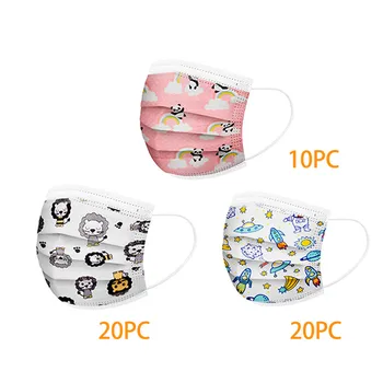 

50PCS Disposable Non-woven Face Mask Fashion Children 3 Layer Mask Cartoon Pattern Print Masks Mouth Mask With Design Masque
