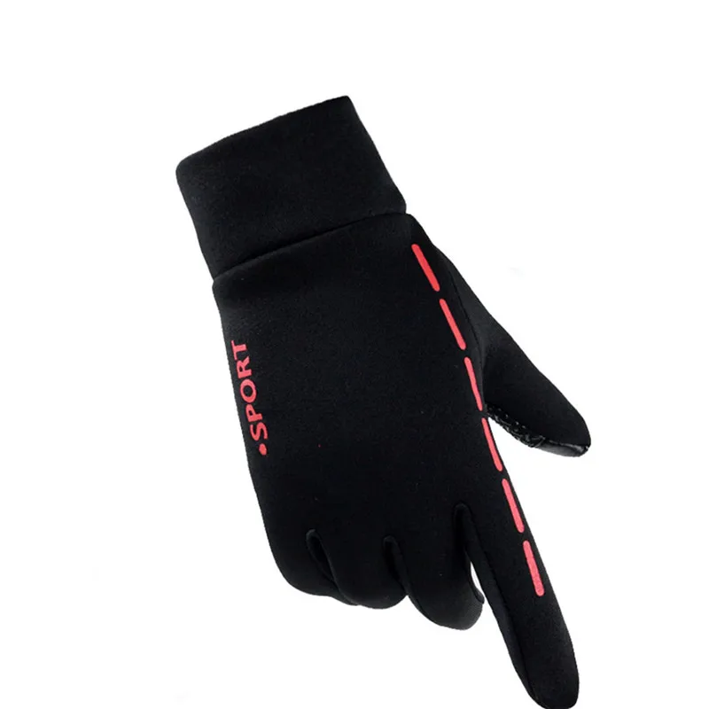 Мужские Женские перчатки телефон с использованием экрана для вождения езды на велосипеде бег на открытом воздухе езда эластичные Нескользящие перчатки A1 - Цвет: Красный