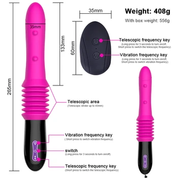 Low Noise For Orgasm Thrusting Dildo Vibrator Automatic G Spot Vibrator With Suction Cup Retractable Pussy Large Size Vibrator 6