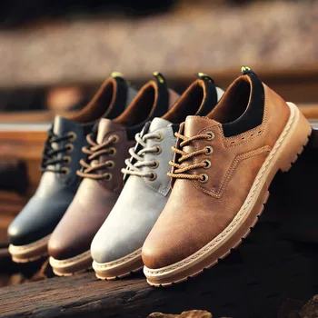 

Brand new fashion Men's casual leather shoes lace up travel sneaker male oxford Work shoes zapatillas deportivas RA-50