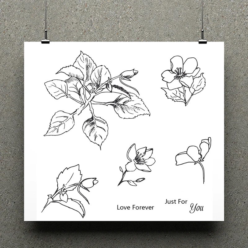 

AZSG Beautiful Flowers / Love Forever Clear Stamps For Scrapbooking DIY Clip Art /Card Making Decoration Silicone Stamps Crafts