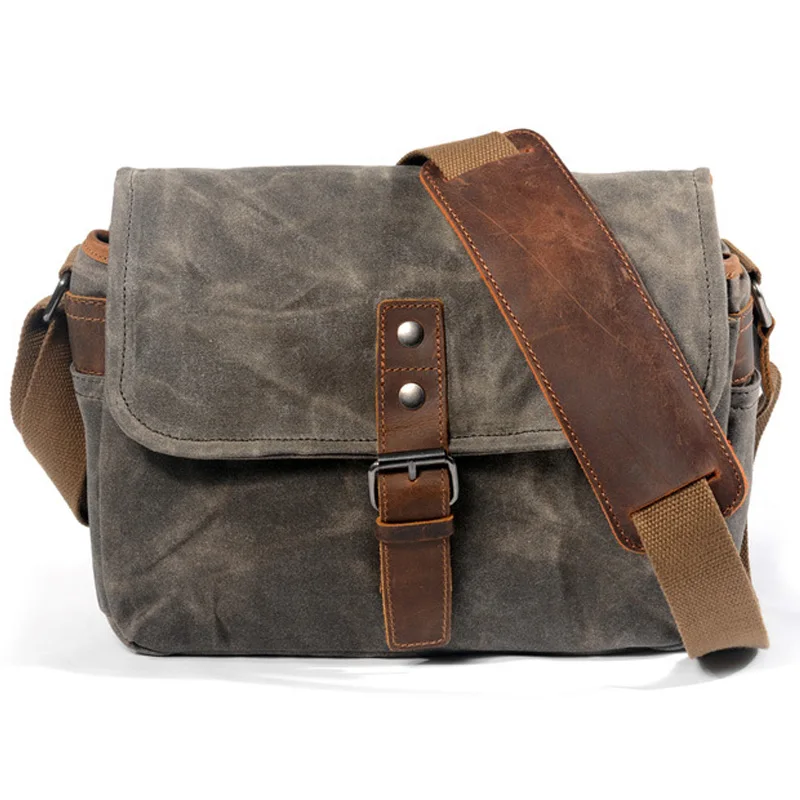 

JHD-Retro Waterproof Camera Bag Photography Packages Dslr Shoulder Sling Case for Sony Nikon Canon Canvas Mini Single Messenger