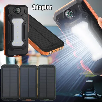 

200000MAH Outdoor Lighting Waterproof Portable Mobile Solar Lamp Charger Dual USB Battery Power Bank Case Kit