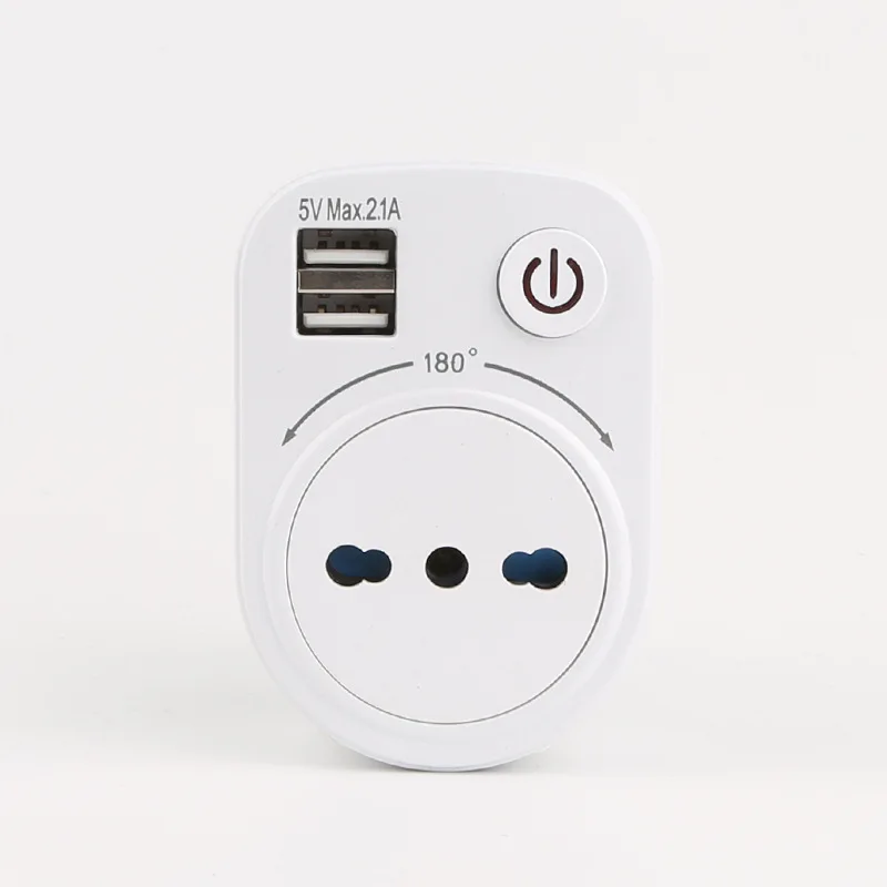 

Italy standard socket intelligent USB conversion socket 2.1A dual USB outlets portable charging socket with a Power switch