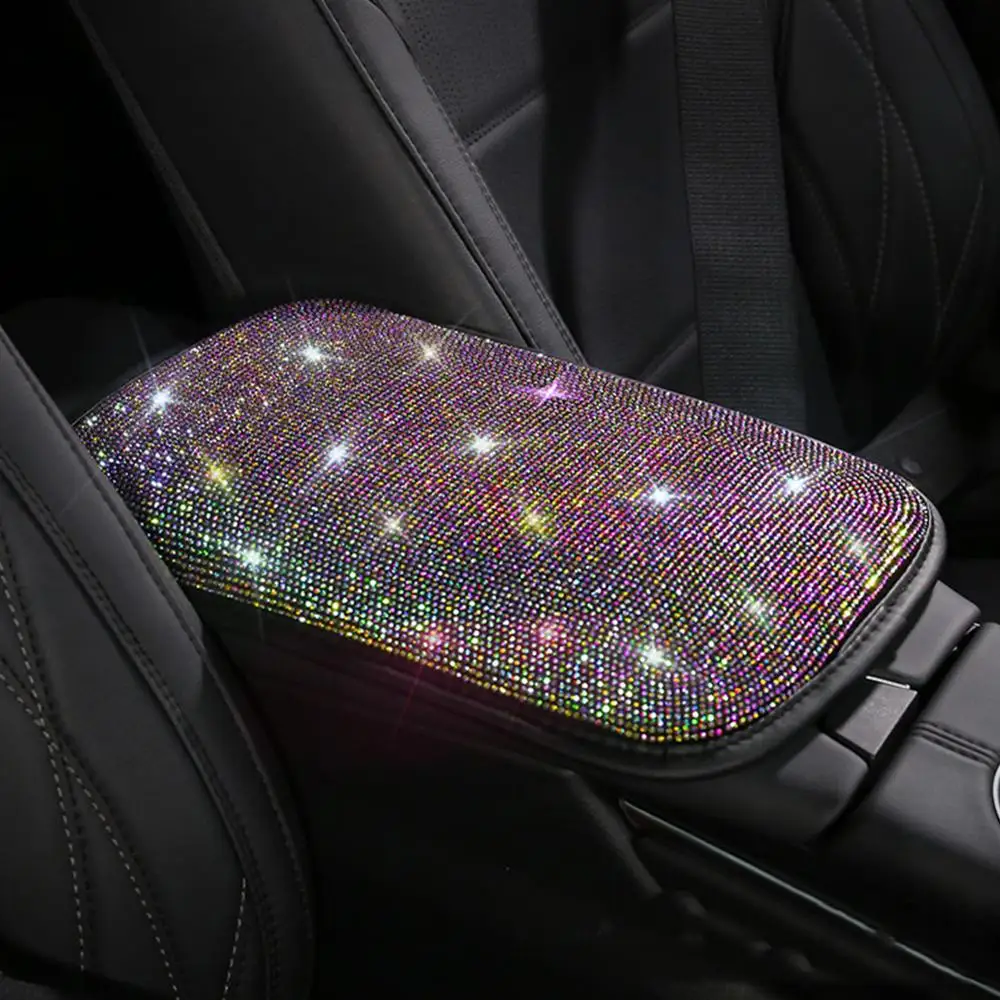 

Universal Crystal Diamond Car Center Console Cover Luster Crystal Arm Rest Padding Protective Case Diamond Car Decor Accessories