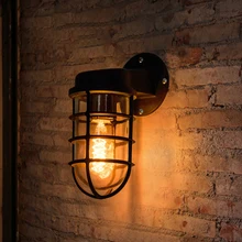 Винтажные Ретро железные настенные лампы, черные настенные бра, водонепроницаемые уличные Настенные светильники для крыльца, бара, сада, гостиной, прохода, лампы