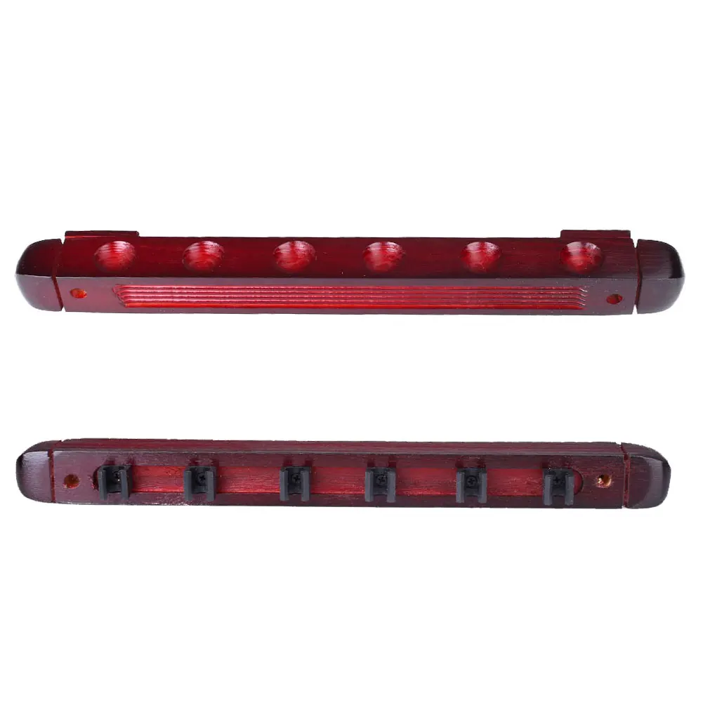 Billiards Cue Stick Holder Rack High Quality Wooden 6-Holes Wall Hanging Mount