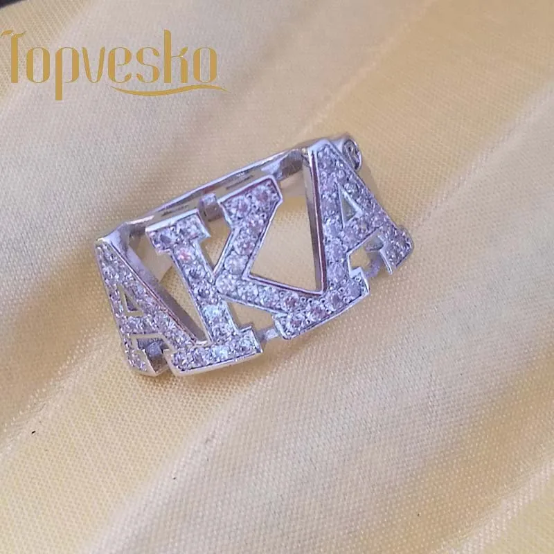 Topvekso греческий высшего качества фианит AKA на заказ серебряное кольцо на палец с надписью ювелирные изделия