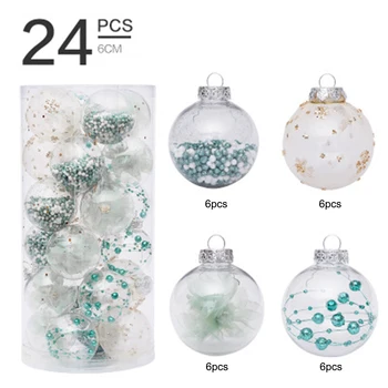 

24pcs 6cm Christmas Decoration Painted Christmas Ball Set Christmas Tree Ball Bauble Hanging Home Party Wedding Embellishment