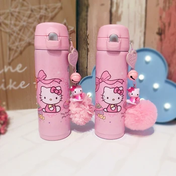 

500mWater Bottle l Kitty Cat Pink Thermos Bottle Stainless Steel Insulated Mug Kids Thermos Steel ThermosBottle Water Bottle