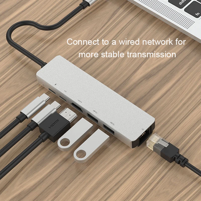 Концентратор Basix USB Type C Hdmi 4K концентратор в гигабитный Ethernet Rj45 Lan адаптер для Mac book