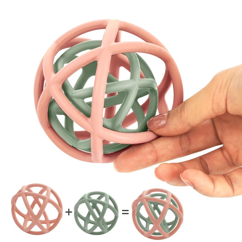 100% пищевой силикон детский Прорезыватель для зубов игрушки с ручкой жевательные