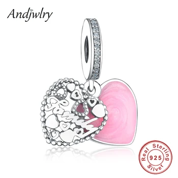 

Fit Original Pandora Charms Bracelet Pendant 925 Sterling Silver Love Family Charm Bead Heart Jewelry DIY Berloque Gift