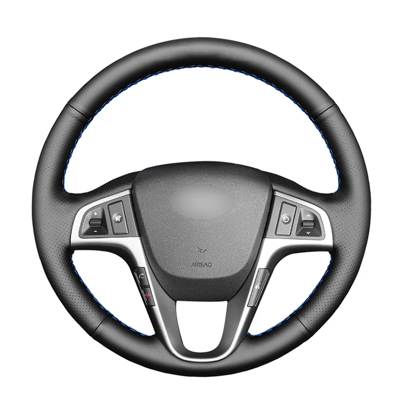 Steering wheel cover DIY customize braiding cover for Hyundai Solaris Verna i20 2008-2012 Accent original steering wheel braid