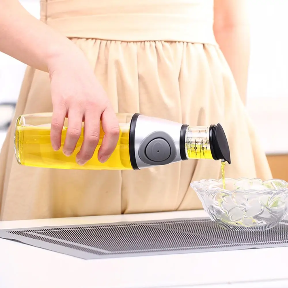 Измеряющее масло управление бутылка пресс тип масло, полезное для здоровья бутылки Кухонные принадлежности Пресс измерение масла Бутылка чайник чашки кухонные принадлежности