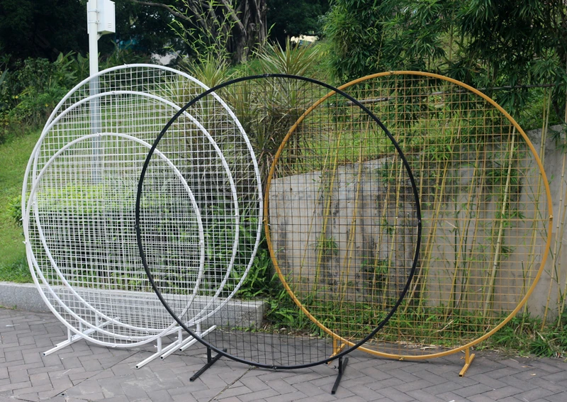 JAROWN Wedding Grid Iron Arch Gold Wedding Backdrop Decor Stand Party Geometry Shaped Wrought White Square Iron Decoration (24)