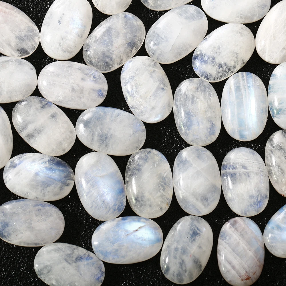 Square Cut Natural Moonstone 8x8MM Loose Stones with Blue light Decoration Gemstone Jewelry Gift 10 pcs/set