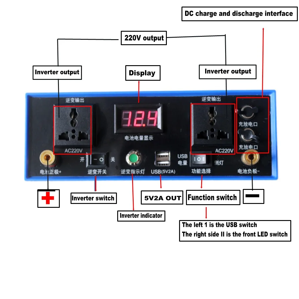12V инвертор 220V power bank литиевая батарея аккумуляторная станция батарейного