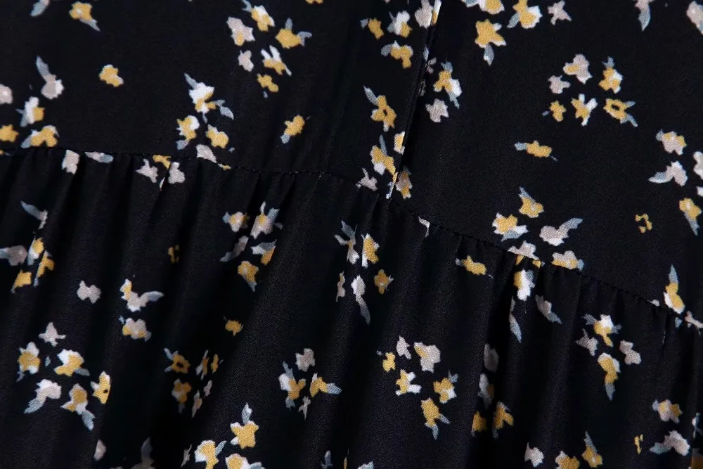 Увядное осеннее платье Женское vestidos английское элегантное винтажное цветочное Плиссированное свободное платье vestidos de fiesta de noche Макси платье