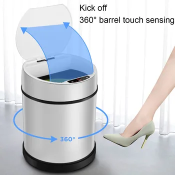 

8L Kitchen Bathroom Rubbish Bin Trash Can Waste Bucket USB Charging IR Inductive Trash Can Automatic Smart Sensor