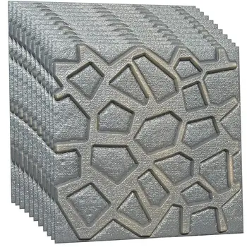 

Self-Adhesive 3d Stereo Wallpaper Grid Waterproof TV Background 3D Wall Stickers Living Room Bedroom Decorative Foam Wallpaper