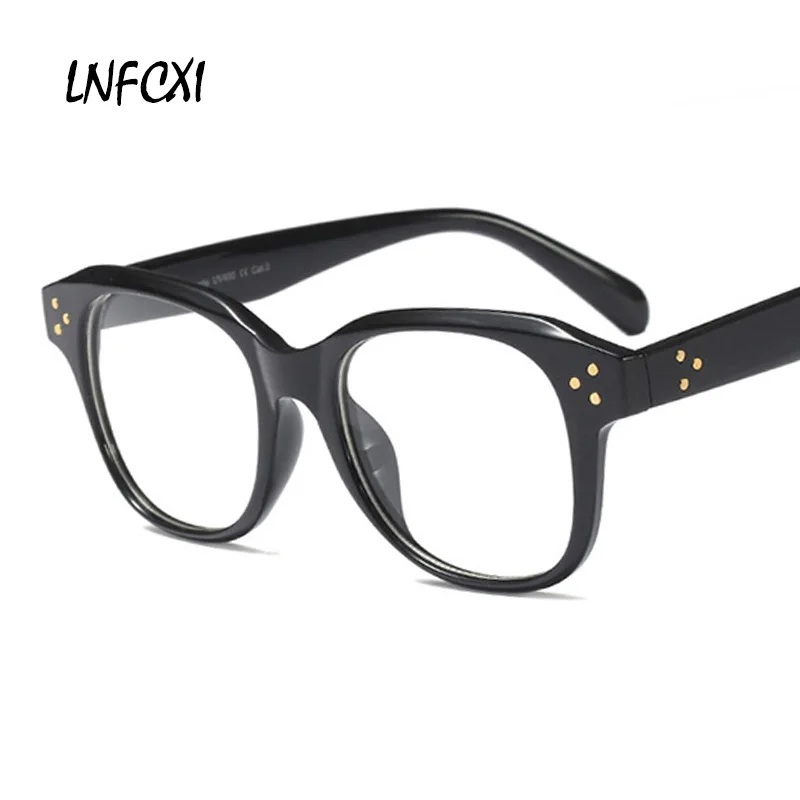 C4 Bright black LNFCXI квадратная оправа для очков, женские модные дизайнерские круглые прозрачные оптические очки, оправа, прозрачные очки по рецепту - Цвет оправы: C4 Bright black